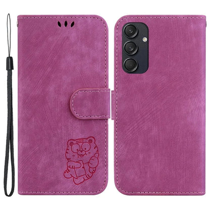 For Samsung Galaxy M55 5G / C55 5G / F55 5G Case Wallet Little Tiger Imprinted Leather Phone Cover