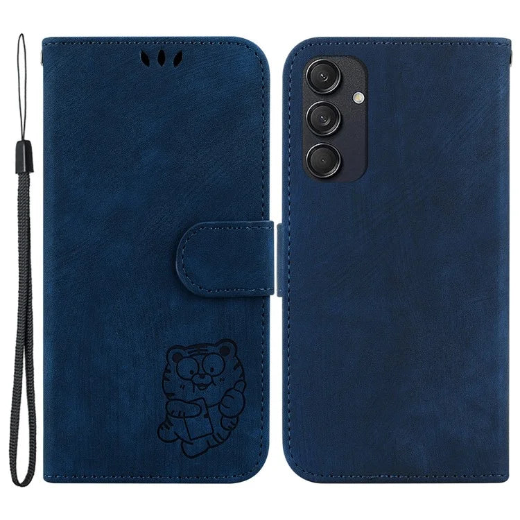For Samsung Galaxy M55 5G / C55 5G / F55 5G Case Wallet Little Tiger Imprinted Leather Phone Cover