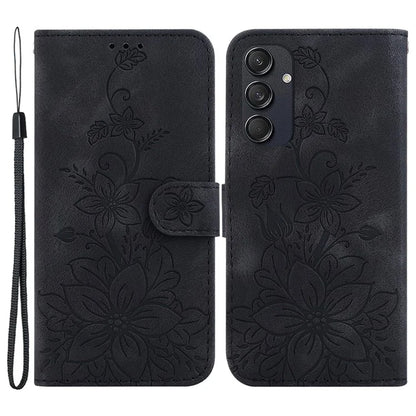For Samsung Galaxy M55 5G / C55 5G / F55 5G Case with Hand Strap PU Leather Flower Phone Cover