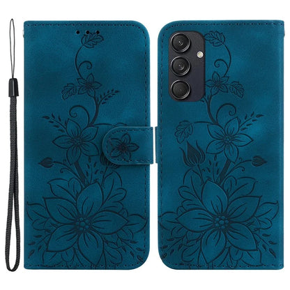For Samsung Galaxy M55 5G / C55 5G / F55 5G Case with Hand Strap PU Leather Flower Phone Cover