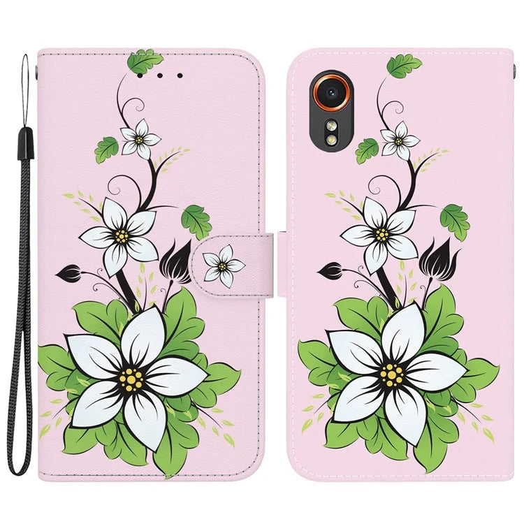 For Samsung Galaxy Xcover7 Case PU Leather Pattern Stand Function Flip Phone Cover