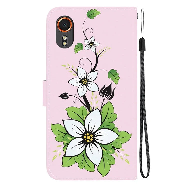 For Samsung Galaxy Xcover7 Case PU Leather Pattern Stand Function Flip Phone Cover