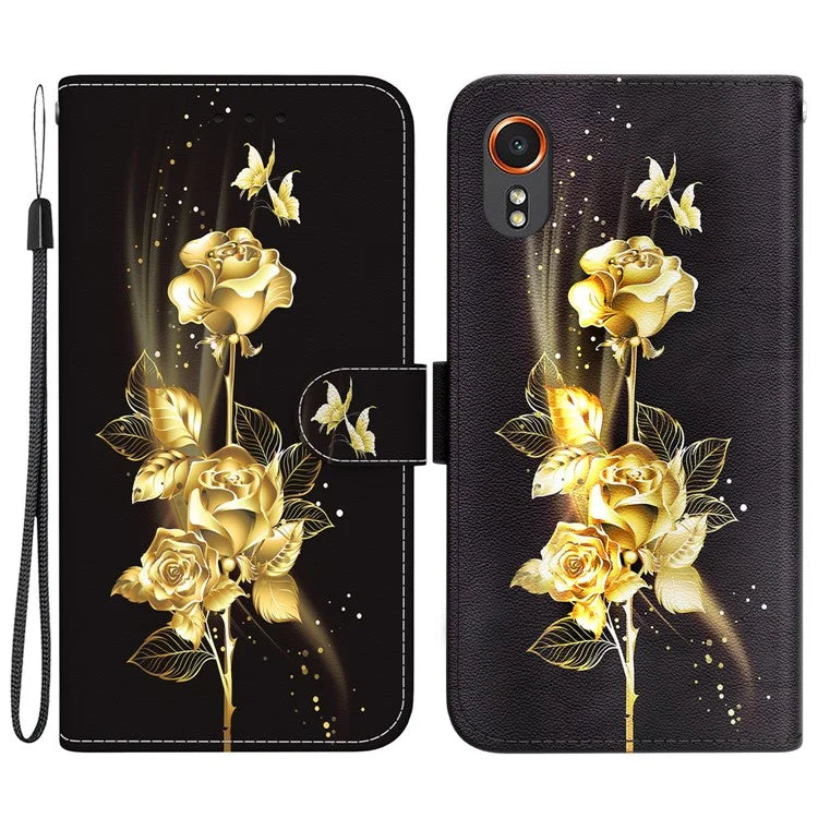 For Samsung Galaxy Xcover7 Case PU Leather Pattern Stand Function Flip Phone Cover