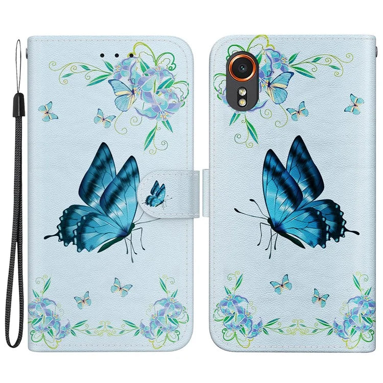 For Samsung Galaxy Xcover7 Case PU Leather Pattern Stand Function Flip Phone Cover