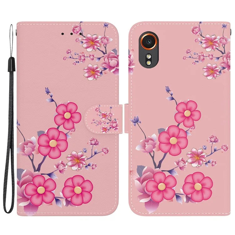 For Samsung Galaxy Xcover7 Case PU Leather Pattern Stand Function Flip Phone Cover
