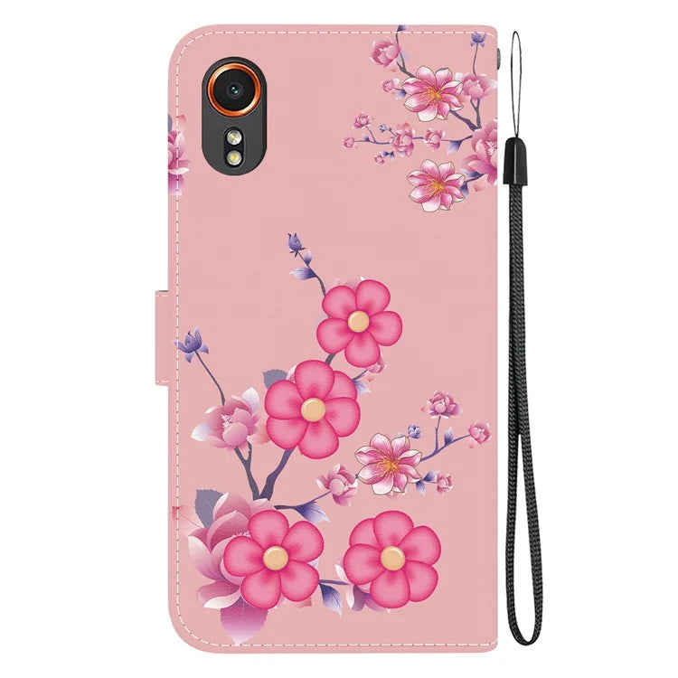 For Samsung Galaxy Xcover7 Case PU Leather Pattern Stand Function Flip Phone Cover