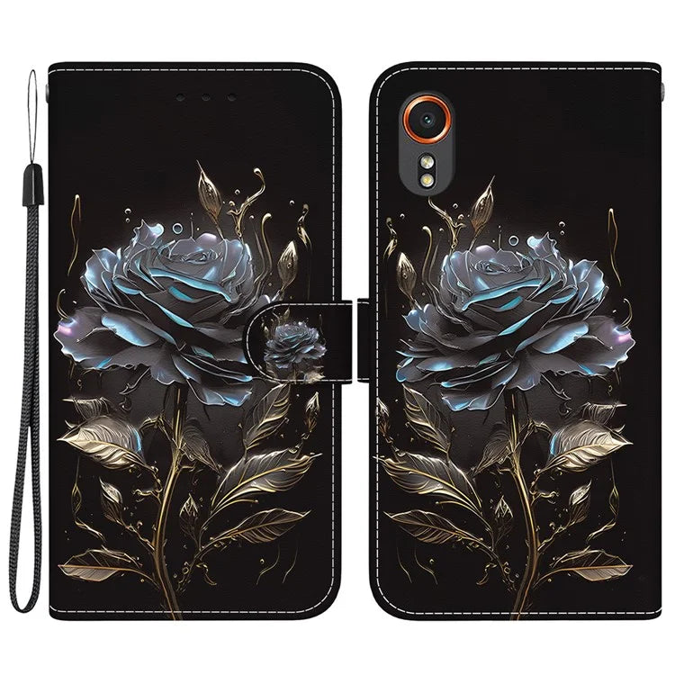 For Samsung Galaxy Xcover7 Case PU Leather Pattern Stand Function Flip Phone Cover
