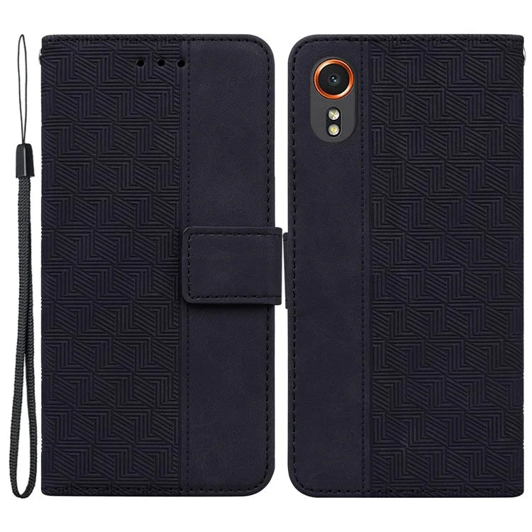For Samsung Galaxy Xcover7 Case Wallet Stand Leather Geometry Phone Cover