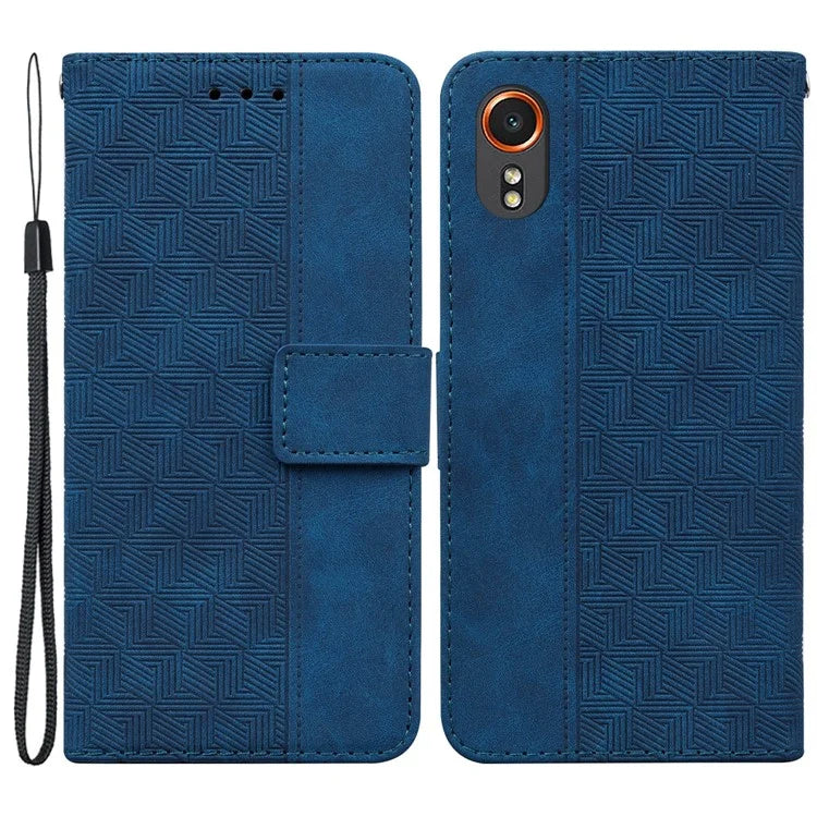 For Samsung Galaxy Xcover7 Case Wallet Stand Leather Geometry Phone Cover