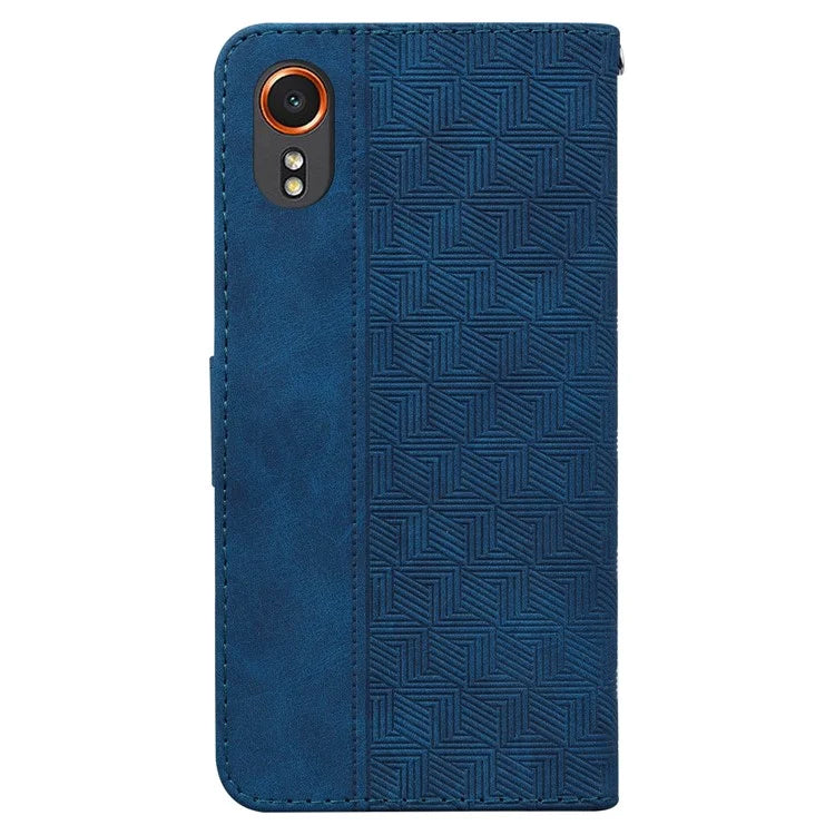 For Samsung Galaxy Xcover7 Case Wallet Stand Leather Geometry Phone Cover