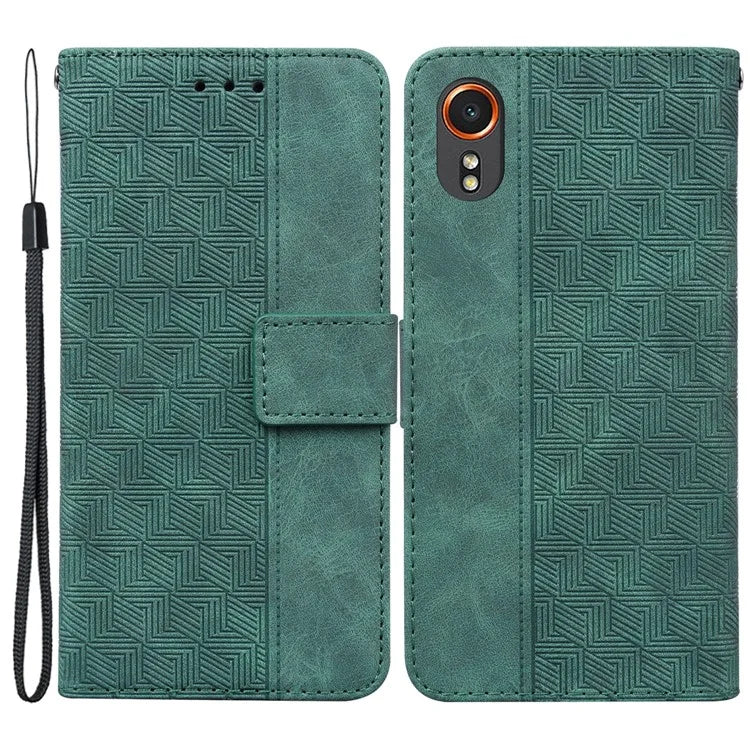 For Samsung Galaxy Xcover7 Case Wallet Stand Leather Geometry Phone Cover