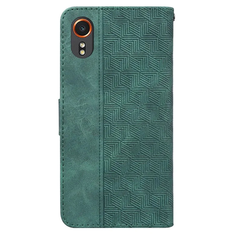 For Samsung Galaxy Xcover7 Case Wallet Stand Leather Geometry Phone Cover