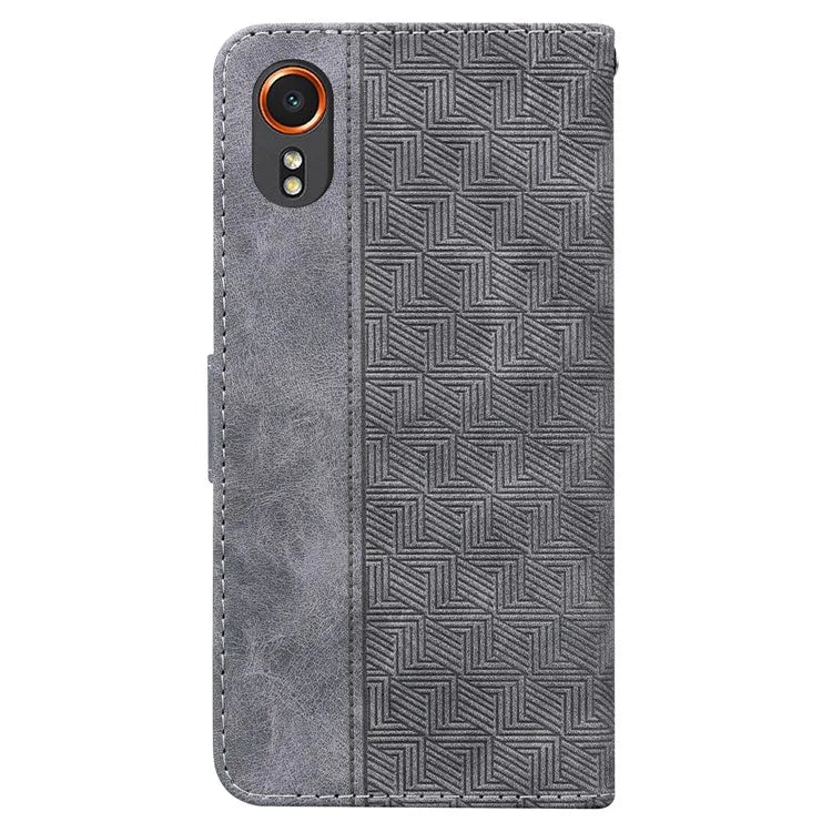 For Samsung Galaxy Xcover7 Case Wallet Stand Leather Geometry Phone Cover