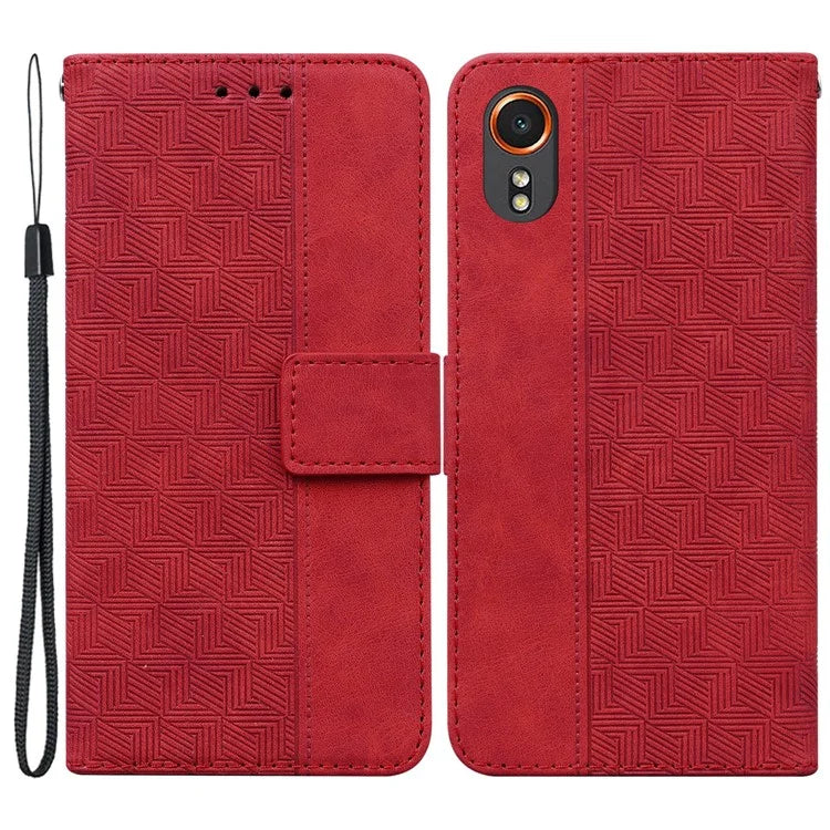 For Samsung Galaxy Xcover7 Case Wallet Stand Leather Geometry Phone Cover