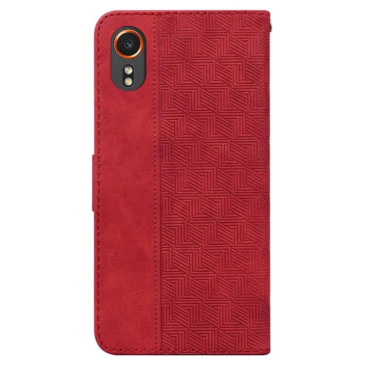 For Samsung Galaxy Xcover7 Case Wallet Stand Leather Geometry Phone Cover
