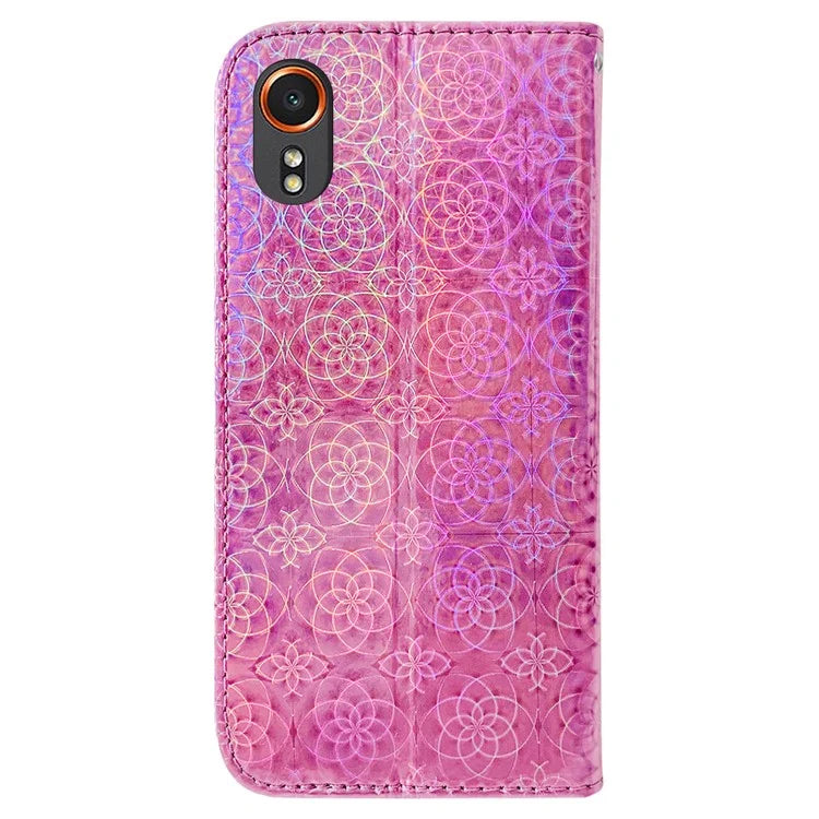 For Samsung Galaxy Xcover7 Case Dazzling Flower Leather Phone Cover