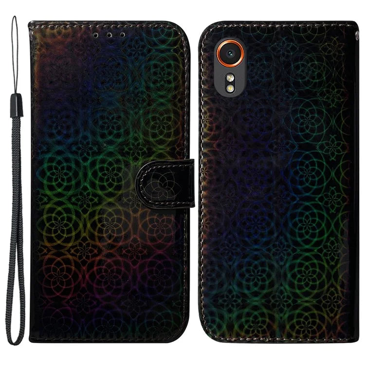 For Samsung Galaxy Xcover7 Case Dazzling Flower Leather Phone Cover