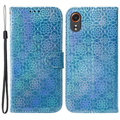 For Samsung Galaxy Xcover7 Case Dazzling Flower Leather Phone Cover