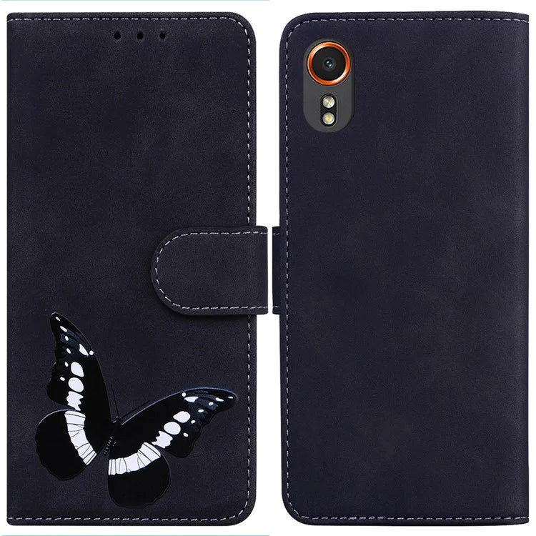 For Samsung Galaxy Xcover7 Case Butterfly Printed Magnetic Shockproof Leather Phone Cover