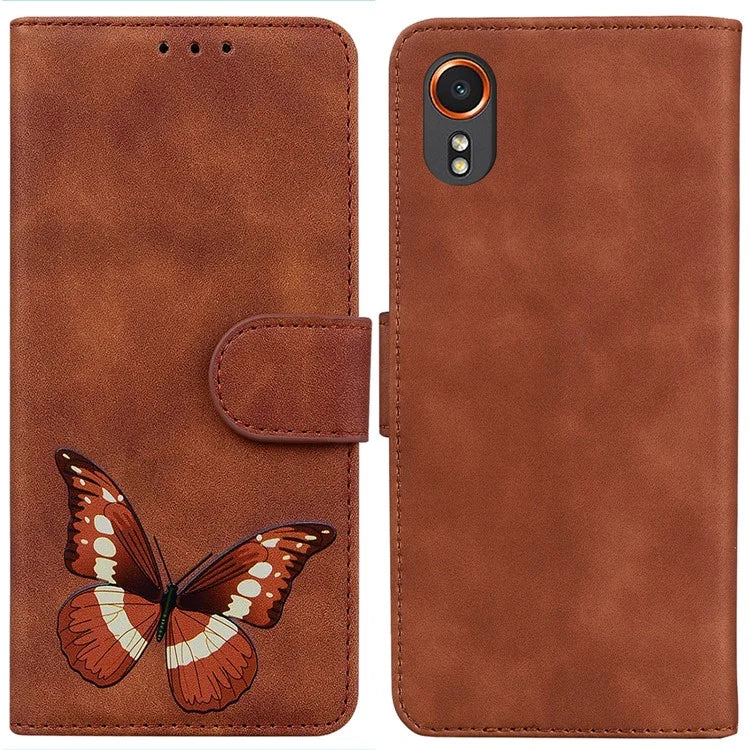 For Samsung Galaxy Xcover7 Case Butterfly Printed Magnetic Shockproof Leather Phone Cover
