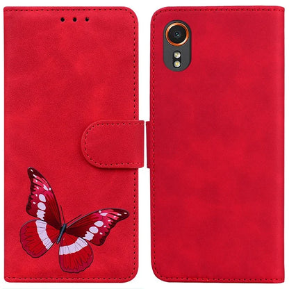For Samsung Galaxy Xcover7 Case Butterfly Printed Magnetic Shockproof Leather Phone Cover