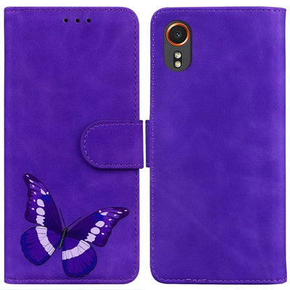 For Samsung Galaxy Xcover7 Case Butterfly Printed Magnetic Shockproof Leather Phone Cover