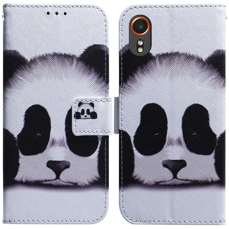 For Samsung Galaxy Xcover7 Case PU Leather Pattern Magnetic Clasp Stand Function Phone Cover