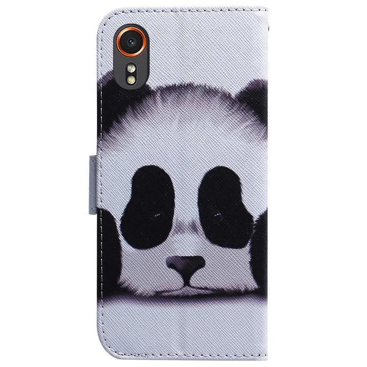 For Samsung Galaxy Xcover7 Case PU Leather Pattern Magnetic Clasp Stand Function Phone Cover