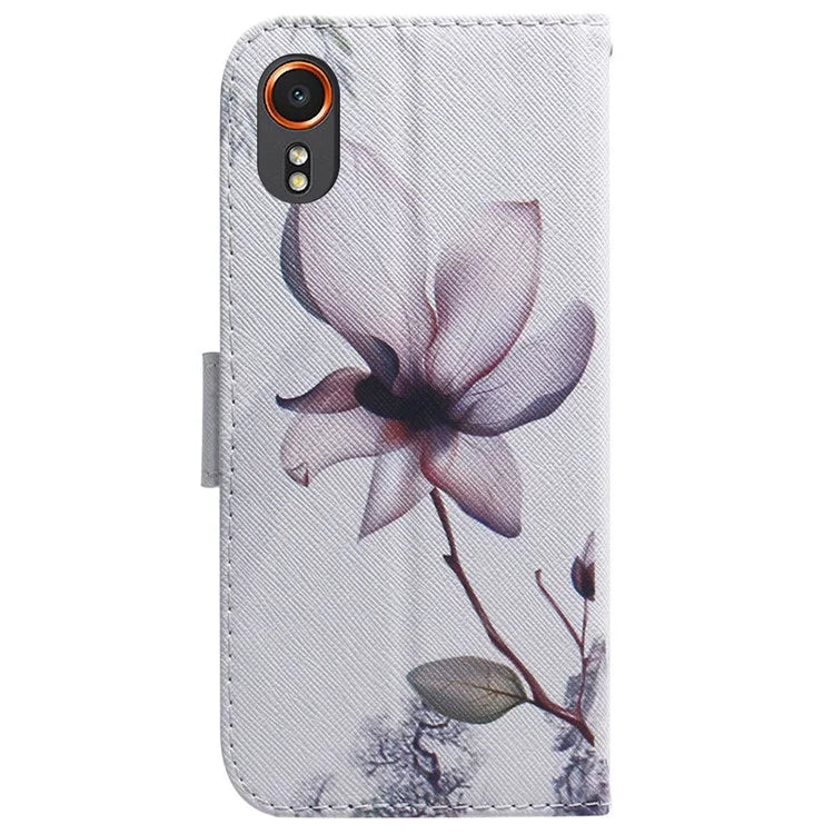 For Samsung Galaxy Xcover7 Case PU Leather Pattern Magnetic Clasp Stand Function Phone Cover