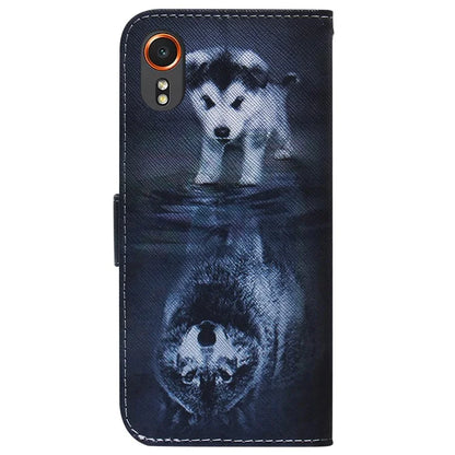 For Samsung Galaxy Xcover7 Case PU Leather Pattern Magnetic Clasp Stand Function Phone Cover