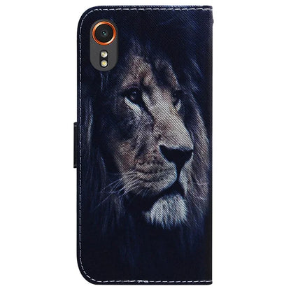 For Samsung Galaxy Xcover7 Case PU Leather Pattern Magnetic Clasp Stand Function Phone Cover