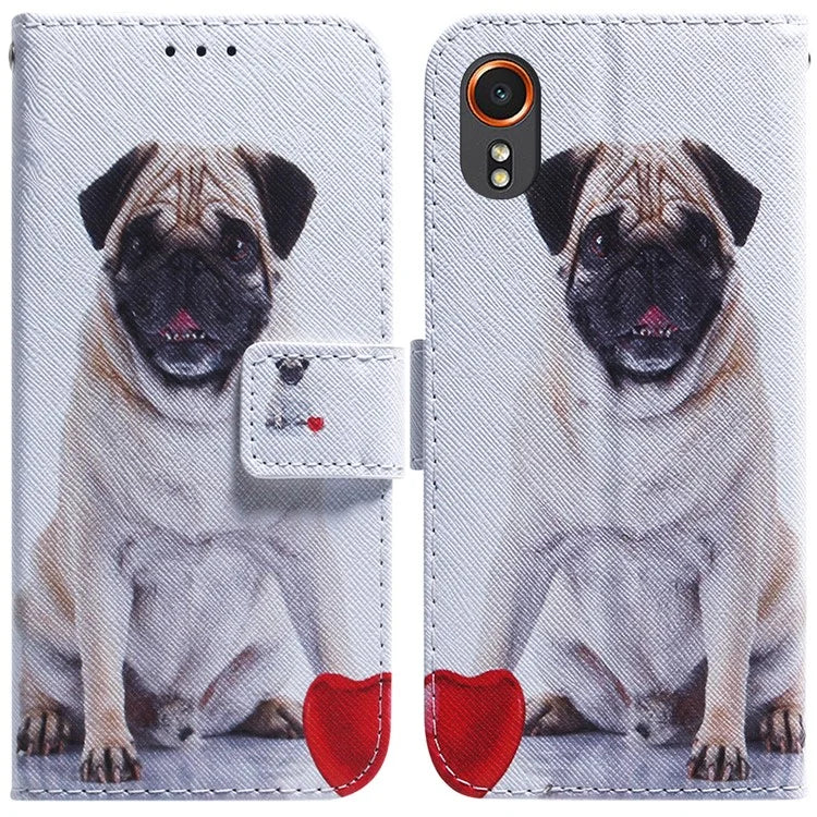For Samsung Galaxy Xcover7 Case PU Leather Pattern Magnetic Clasp Stand Function Phone Cover