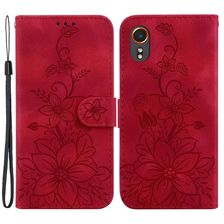 For Samsung Galaxy Xcover7 Case Flower Leather Phone Cover with Wallet Function
