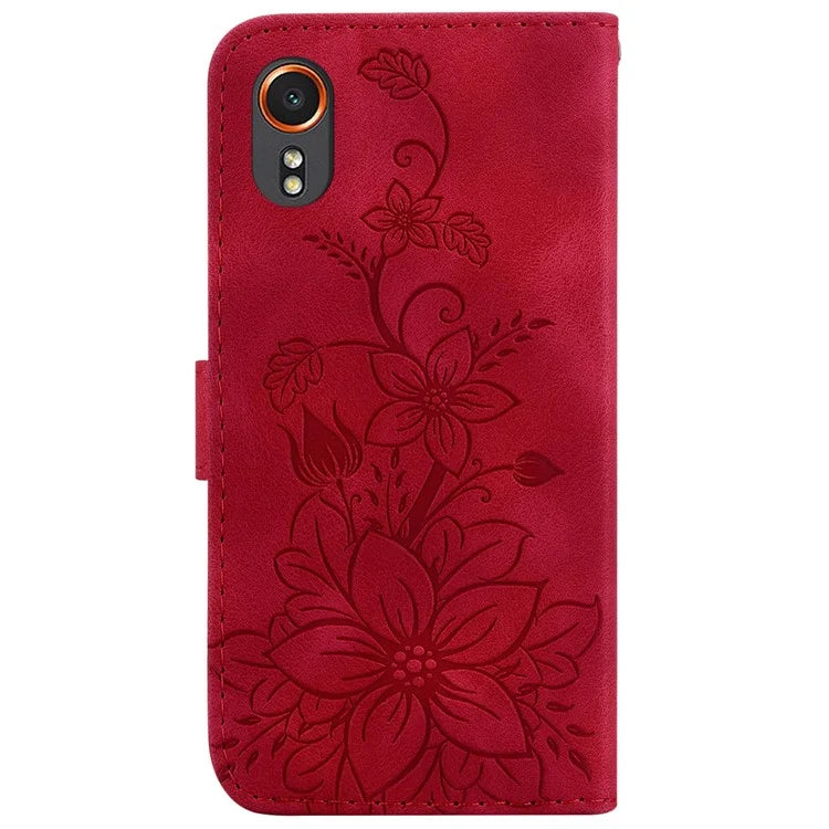For Samsung Galaxy Xcover7 Case Flower Leather Phone Cover with Wallet Function