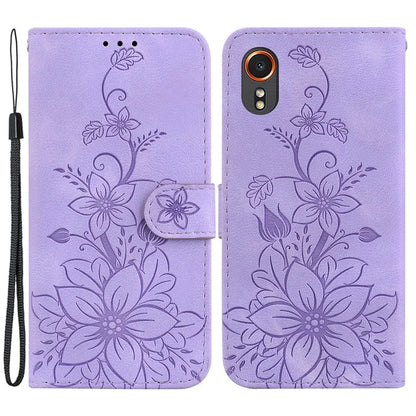 For Samsung Galaxy Xcover7 Case Flower Leather Phone Cover with Wallet Function