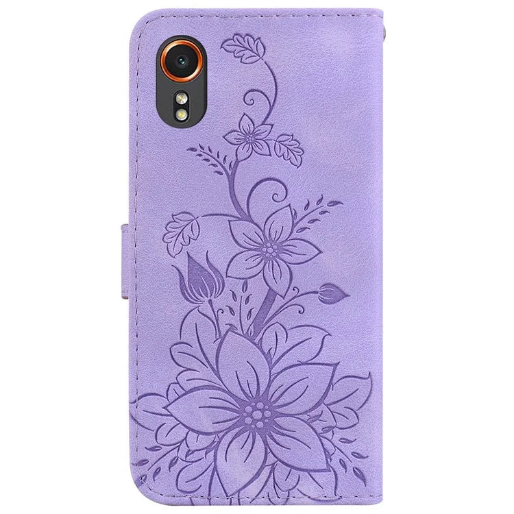 For Samsung Galaxy Xcover7 Case Flower Leather Phone Cover with Wallet Function