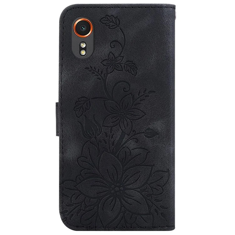 For Samsung Galaxy Xcover7 Case Flower Leather Phone Cover with Wallet Function