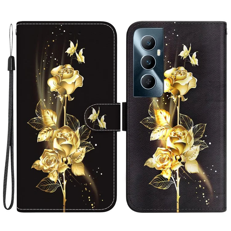 For Realme C65 4G Protective Case Pattern Print Leather Wallet Phone Cover