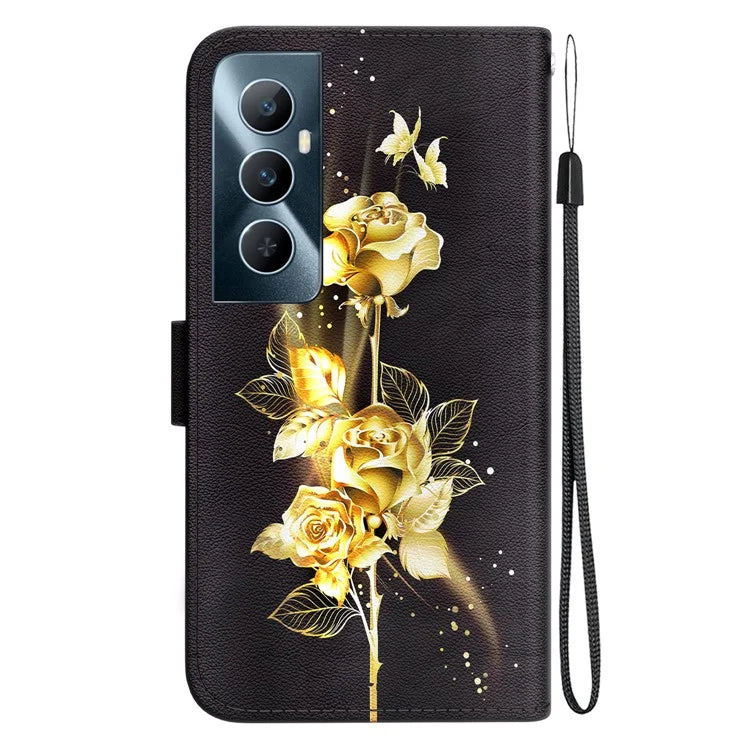 For Realme C65 4G Protective Case Pattern Print Leather Wallet Phone Cover