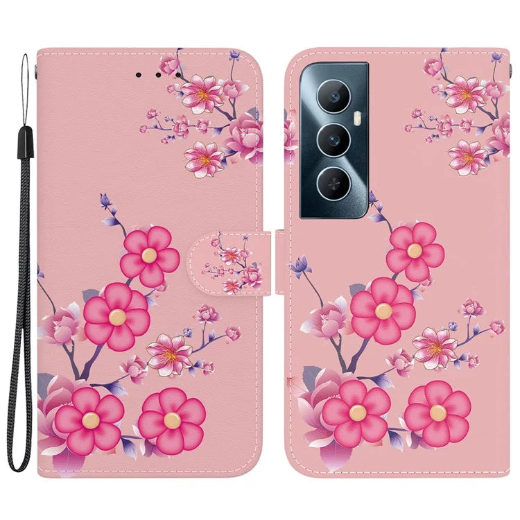 For Realme C65 4G Protective Case Pattern Print Leather Wallet Phone Cover