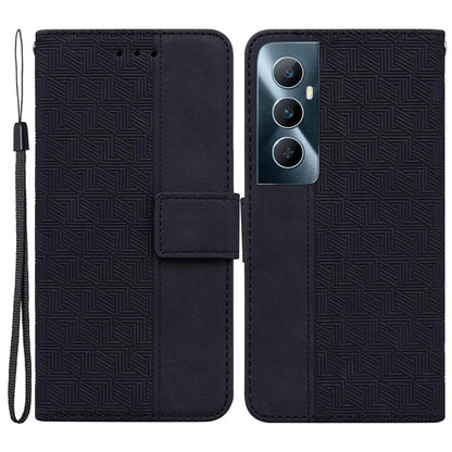 For Realme C65 4G Wallet Phone Case Geometry PU Leather Folio Flip Cover