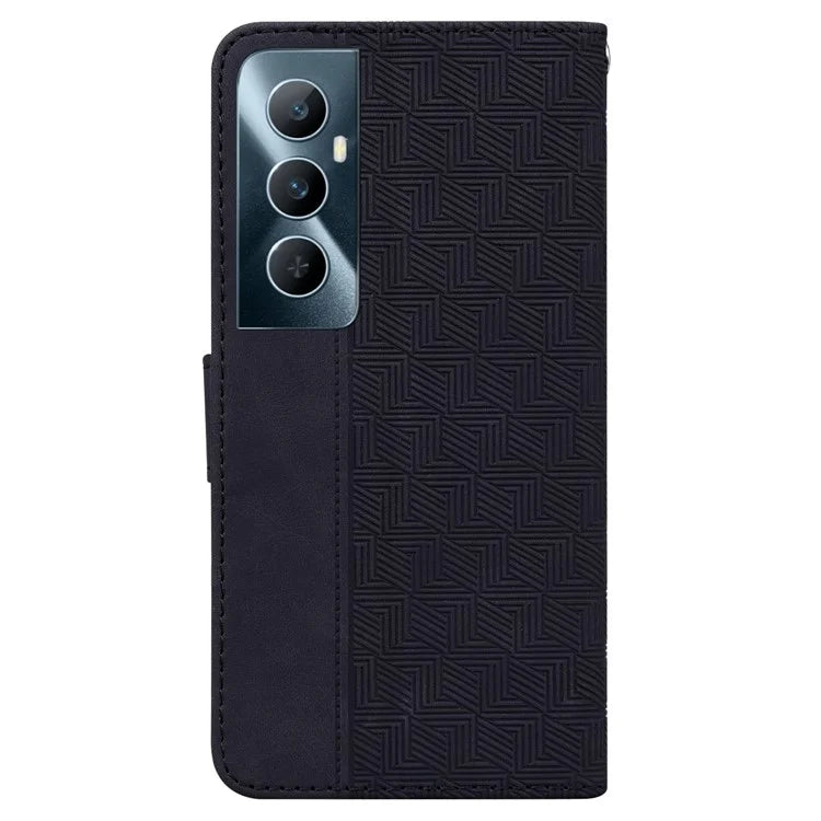 For Realme C65 4G Wallet Phone Case Geometry PU Leather Folio Flip Cover