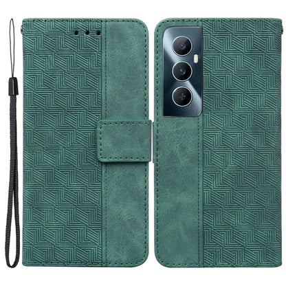 For Realme C65 4G Wallet Phone Case Geometry PU Leather Folio Flip Cover