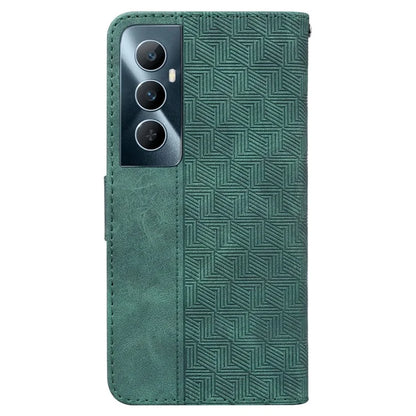 For Realme C65 4G Wallet Phone Case Geometry PU Leather Folio Flip Cover