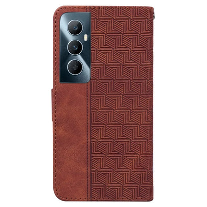 For Realme C65 4G Wallet Phone Case Geometry PU Leather Folio Flip Cover