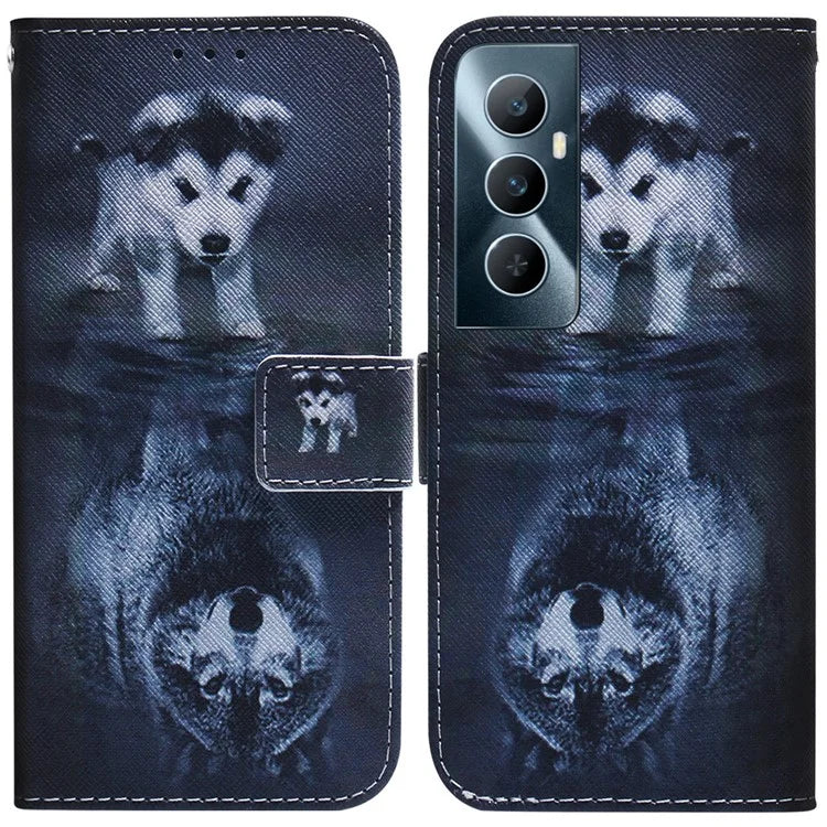 For Realme C65 4G Wallet Case PU Leather Pattern Print Stand Phone Cover