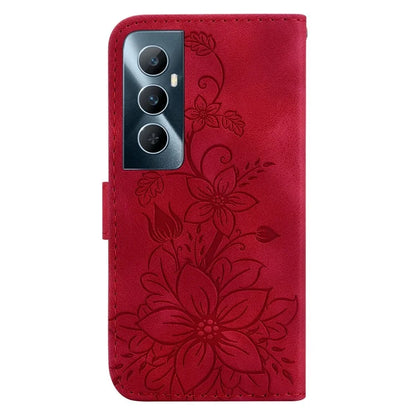 For Realme C65 4G Case Stand Feature Flower PU Leather Flip Phone Cover