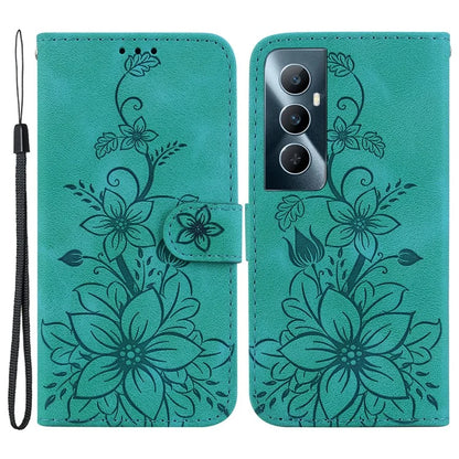 For Realme C65 4G Case Stand Feature Flower PU Leather Flip Phone Cover