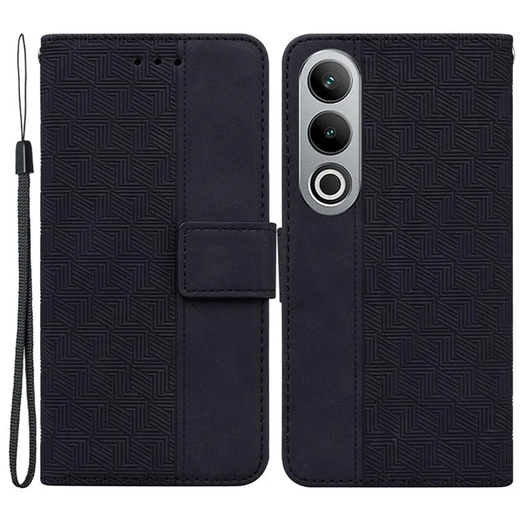 For OnePlus Nord CE4 5G Case Stand Shockproof PU Leather Geometry Phone Cover