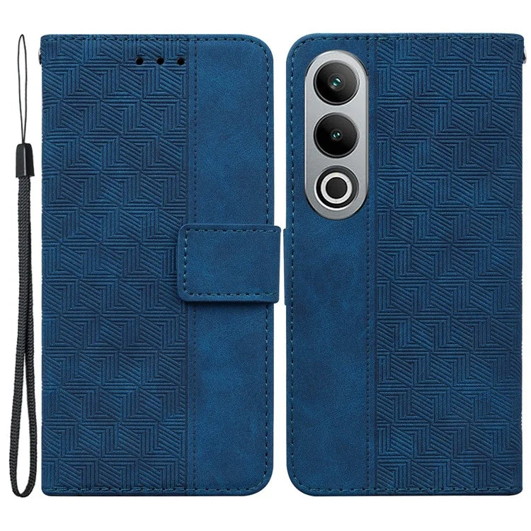 For OnePlus Nord CE4 5G Case Stand Shockproof PU Leather Geometry Phone Cover